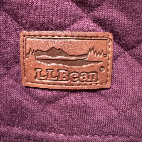 L.L. Bean Women's Quilted Full-Zip Sweatshirt. Dark plum. - Picture 3 of 14